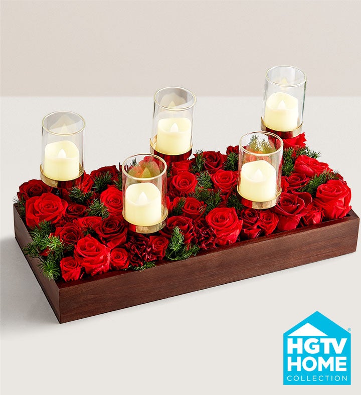 Magnificent Roses Holiday Centerpiece