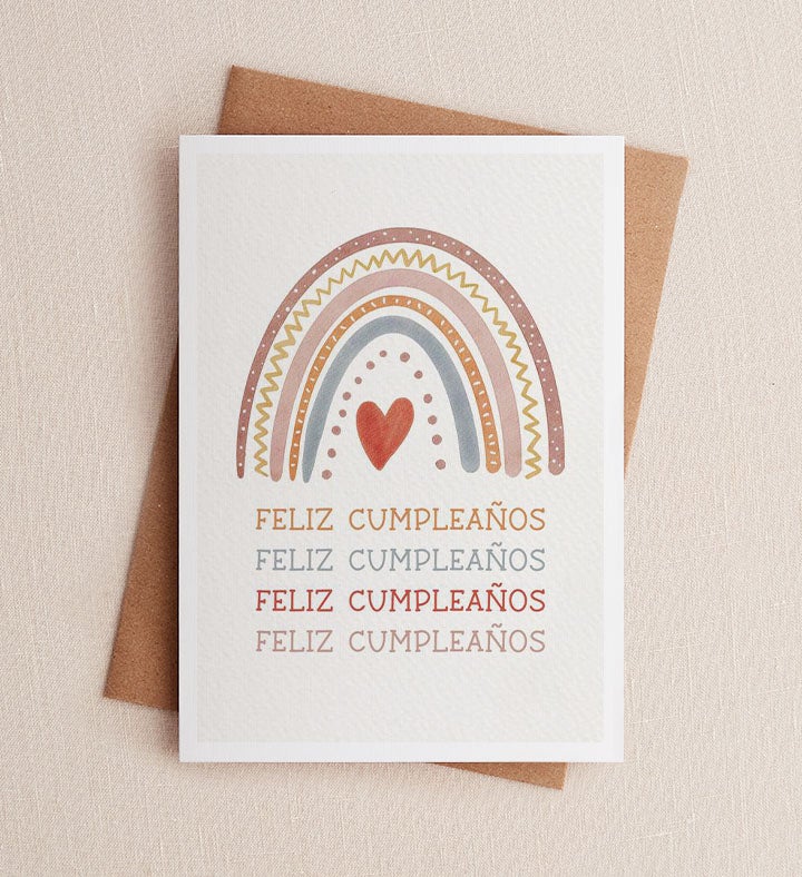 Feliz Cumple Arcoiris Birthday Greeting Card