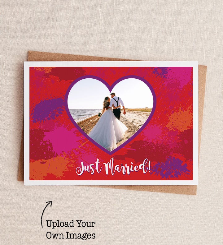 Just Married   Photo Card Wedding Greeting Card