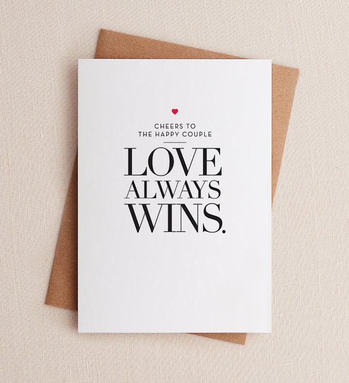 Love Always Wins Wedding Greeting Card