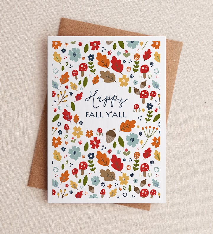 Happy Fall Y'all Thanksgiving Greeting Card