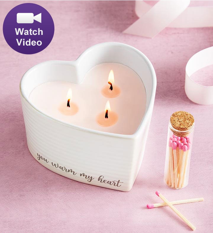 You Warm My Heart Wax Reveal Candle & Matches