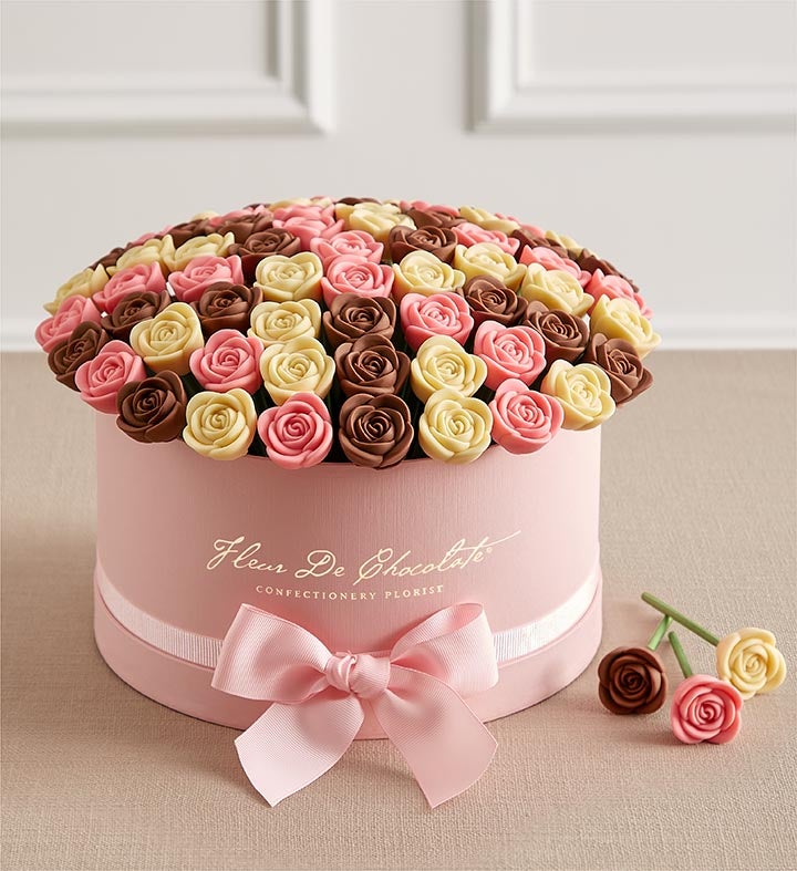 Fleur De Chocolate® Belgian Chocolate Roses   Perfectly Pink for Mom