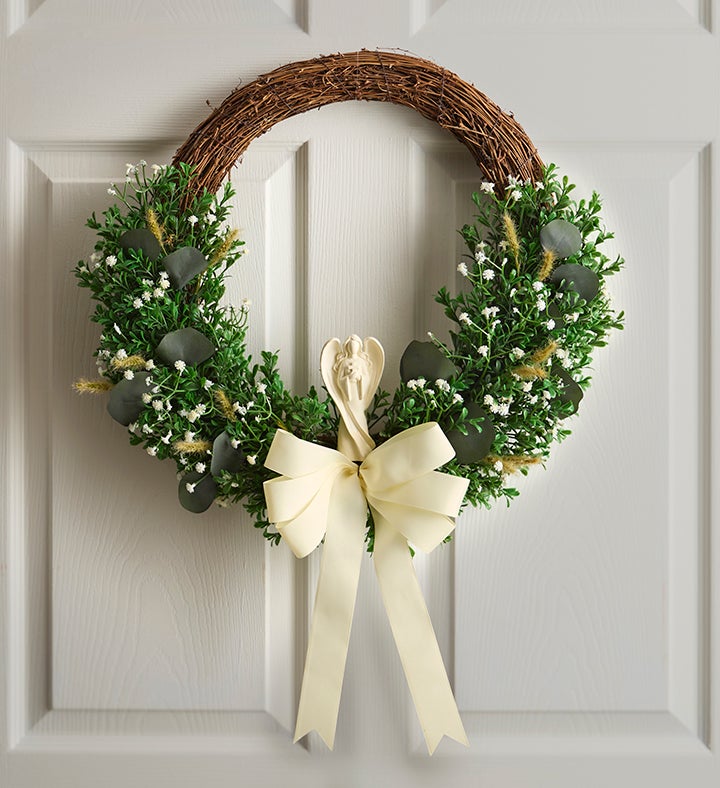 Remembrance Angel Wreath   18”