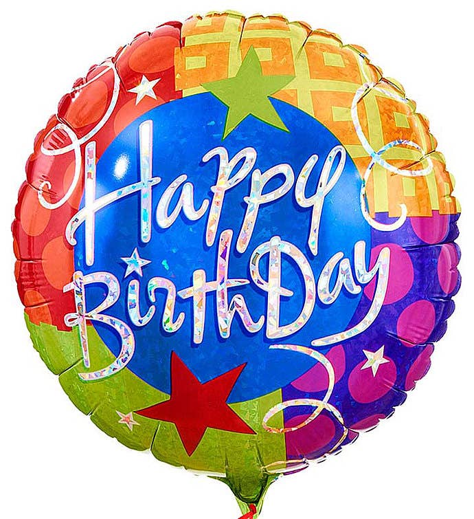 One "Happy Birthday" Mylar Balloon