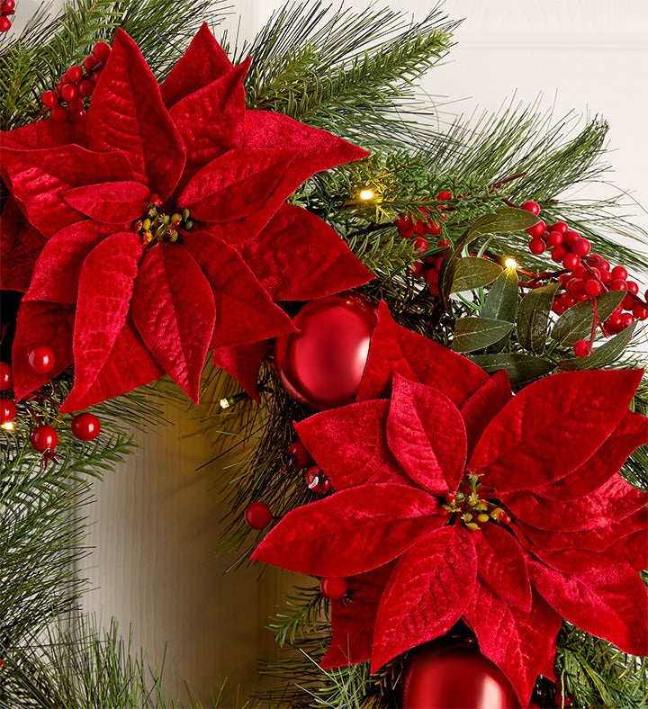 Joyful Poinsettia Wreath