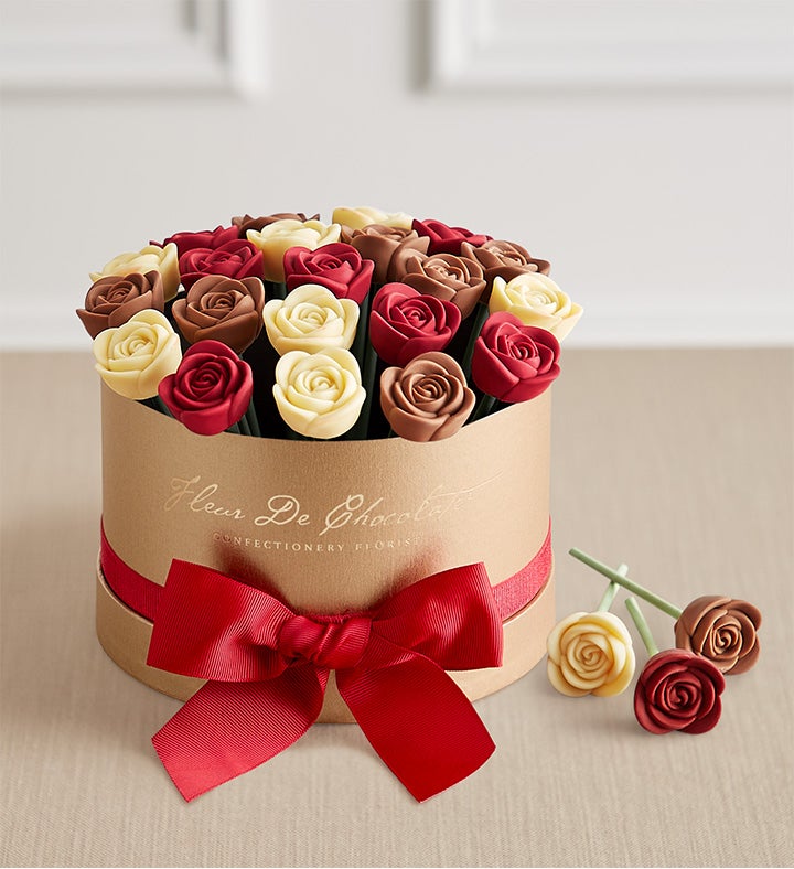 Fleur De Chocolate® Belgian Chocolate Roses for Valentine's Day