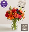 Vibrant Floral Medley™ with Happy Birthday LED Pick