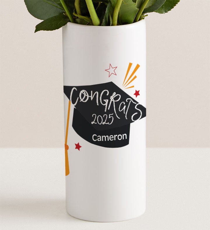 Congrats Grad Bouquet with Personalized Vase