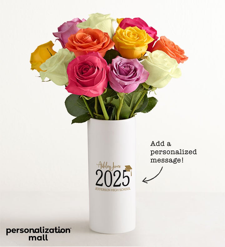 Graduation Bouquet with Personalized Vase