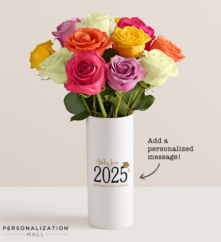 Graduation Bouquet with Personalized Vase
