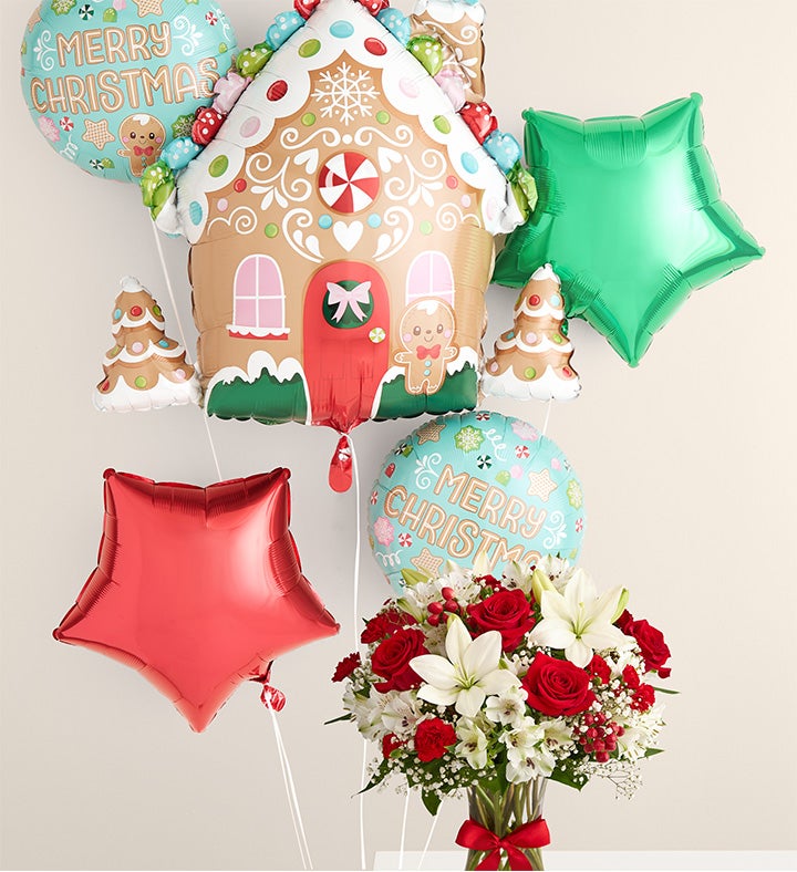 Fields of Europe® Christmas with Baking Spirits Bright™ Balloon Arrangement