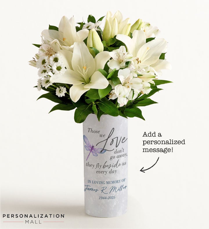 Beautiful Memories Bouquet with Personalized Vase