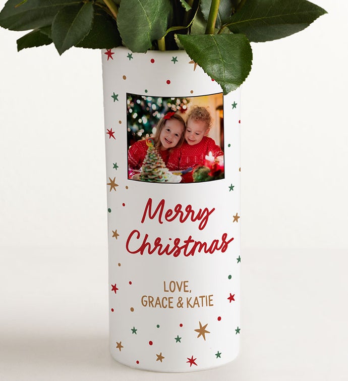 Holiday Cheer Bouquet™ with Personalized Photo Vase