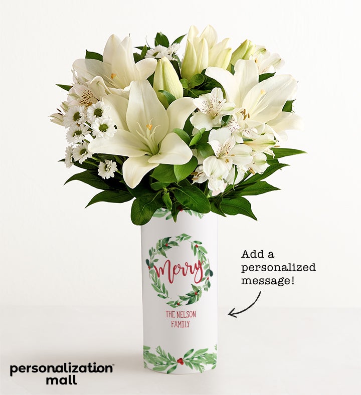 Christmas Traditions Bouquet™ with Personalized Vase