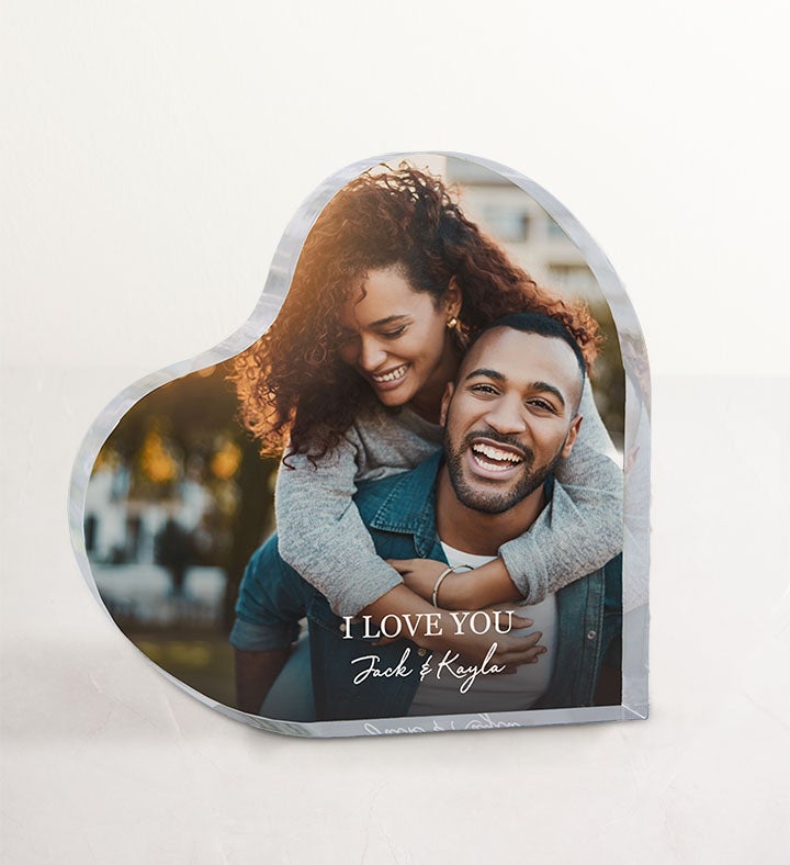 Forever Us Bouquet with Personalized Photo Heart Keepsake