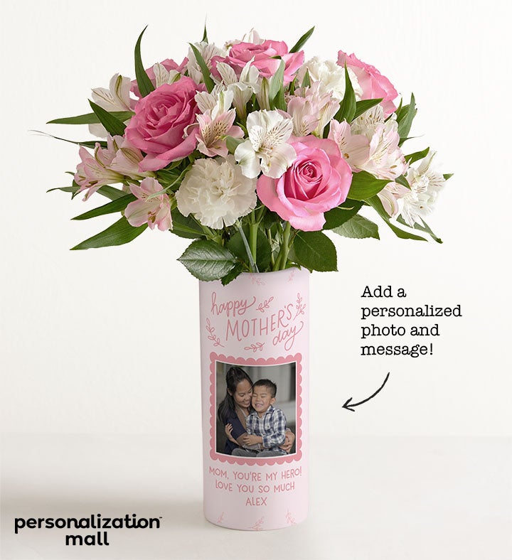 Mother’s Day Memories Bouquet with Personalized Photo Vase