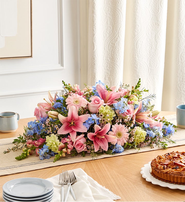 Watercolor Skies™ Delphinium Centerpiece | 1800Flowers