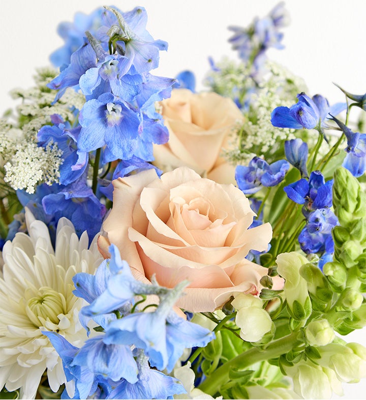 haluc❤ Cerulean Dreams™ - Blue Delphinium Bouquet | 1800Flowers