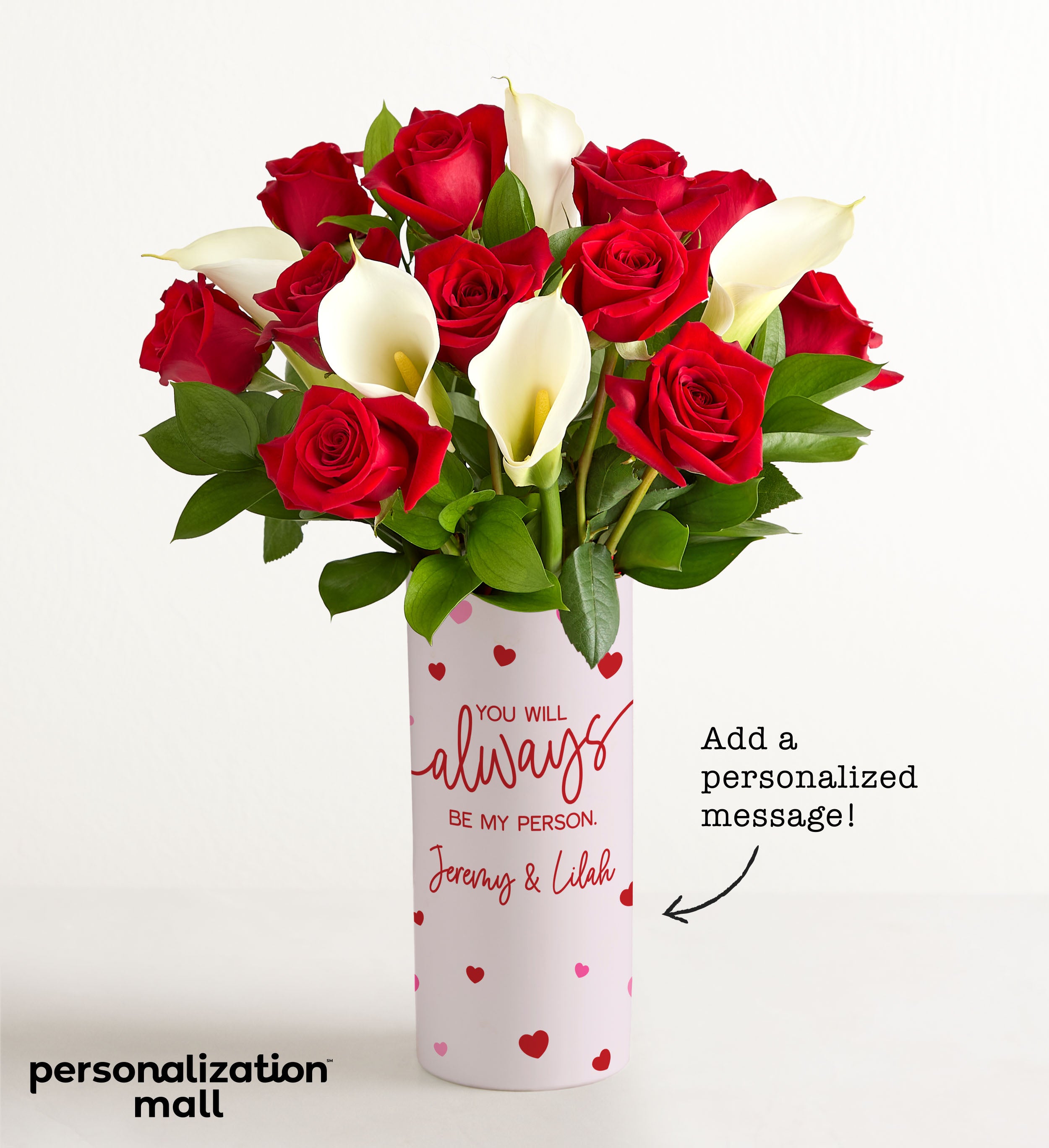 Always Be My Person Bouquet with Personalized Vase