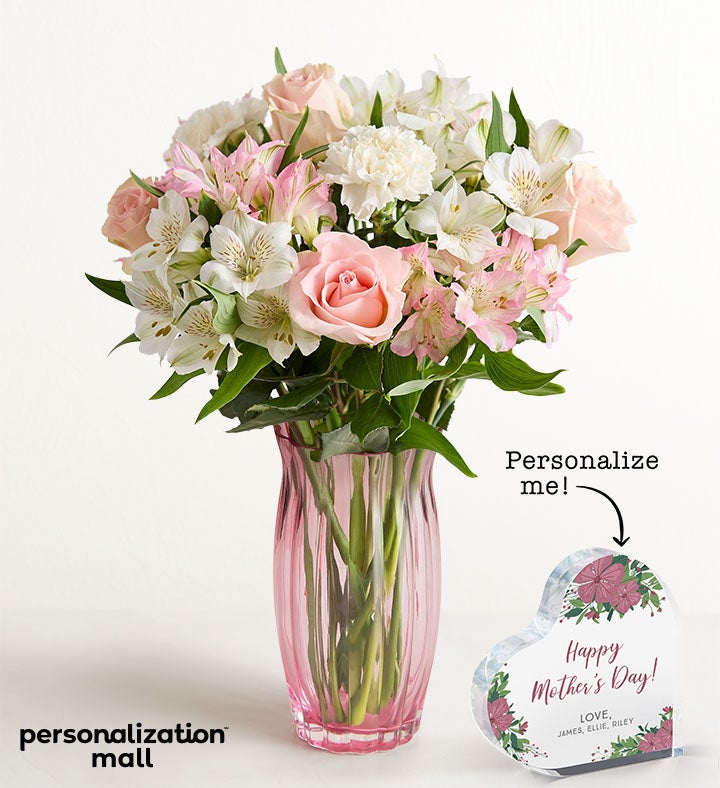 Held in Her Heart Bouquet with Personalized Heart Keepsake