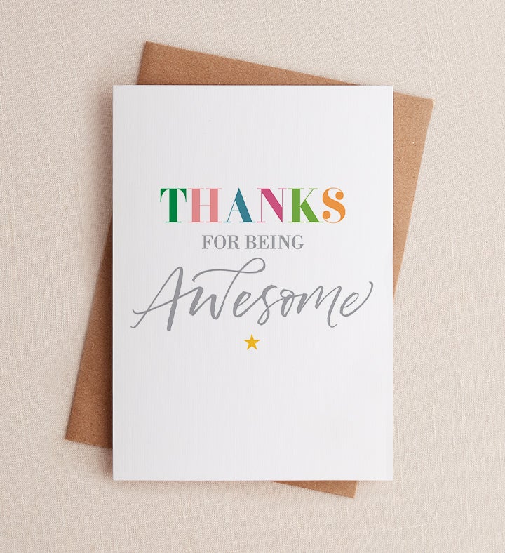 Being Awesome Thank You Greeting Card