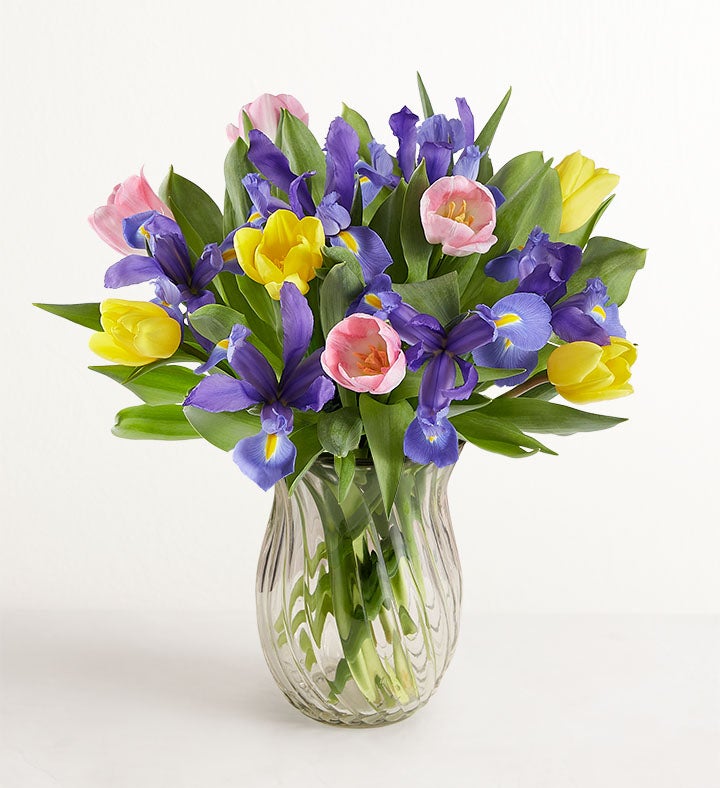 Fanciful Spring Tulip & Iris Bouquet