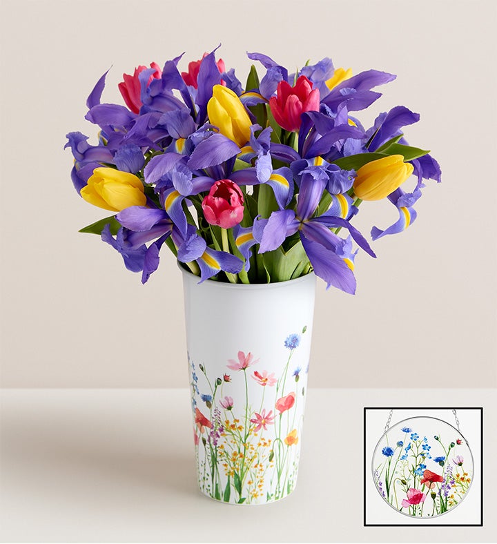 Fanciful Spring Tulip & Iris Bouquet