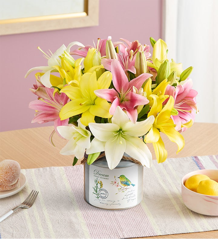 Sweet Spring Lily Bouquet + Free Vase