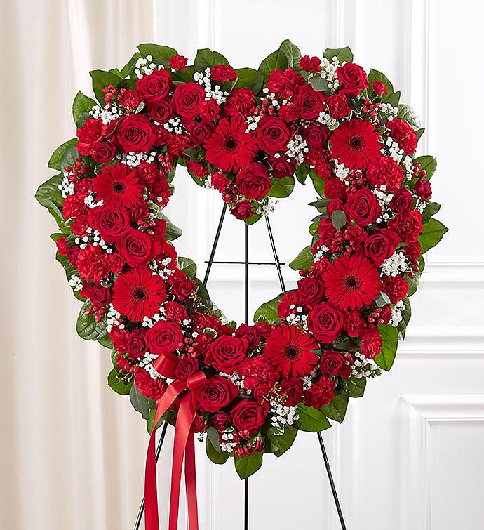 Always Remember™ Floral Heart Tribute Red