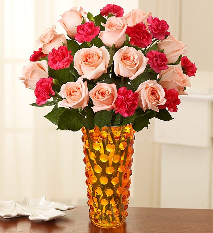Fair Trade Pink Roses & Mini Carnations