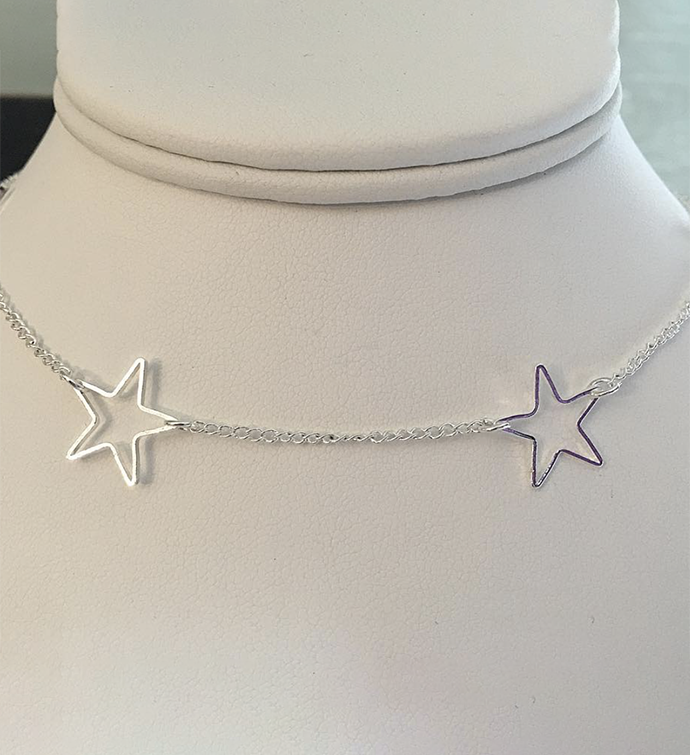 Silver Open Star Choker