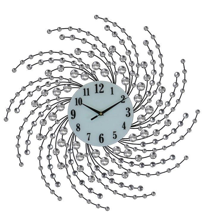 Silver Spiral Wall Clock
