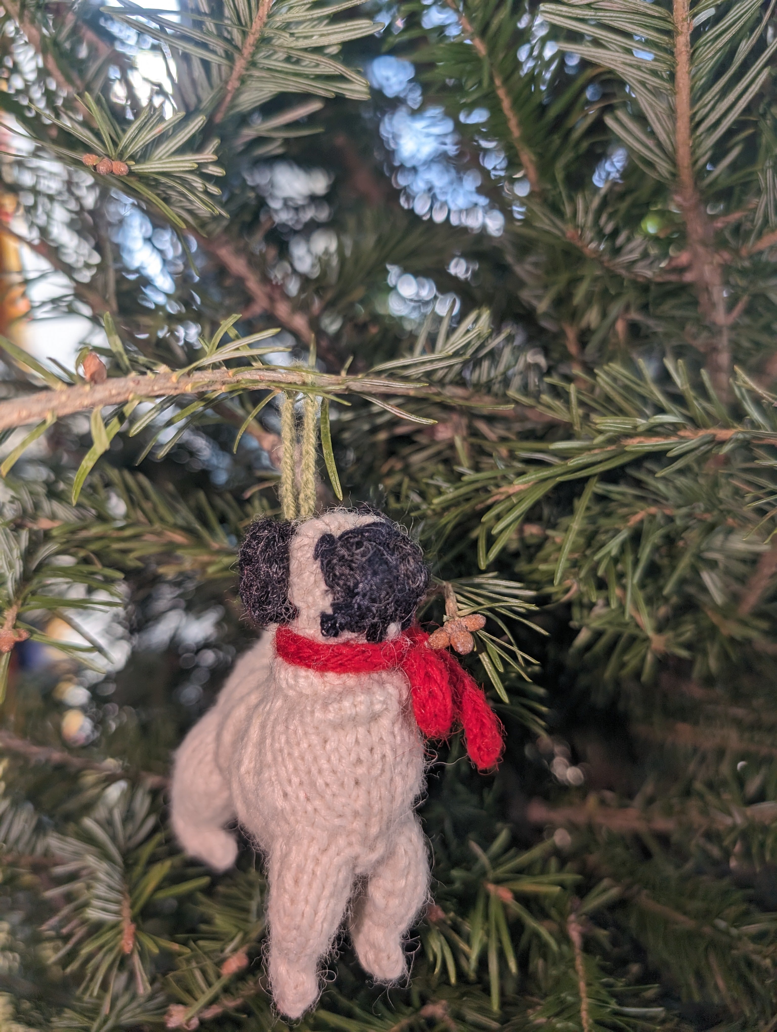 Hand Knit Alpaca Wool Ornament - Dogs!