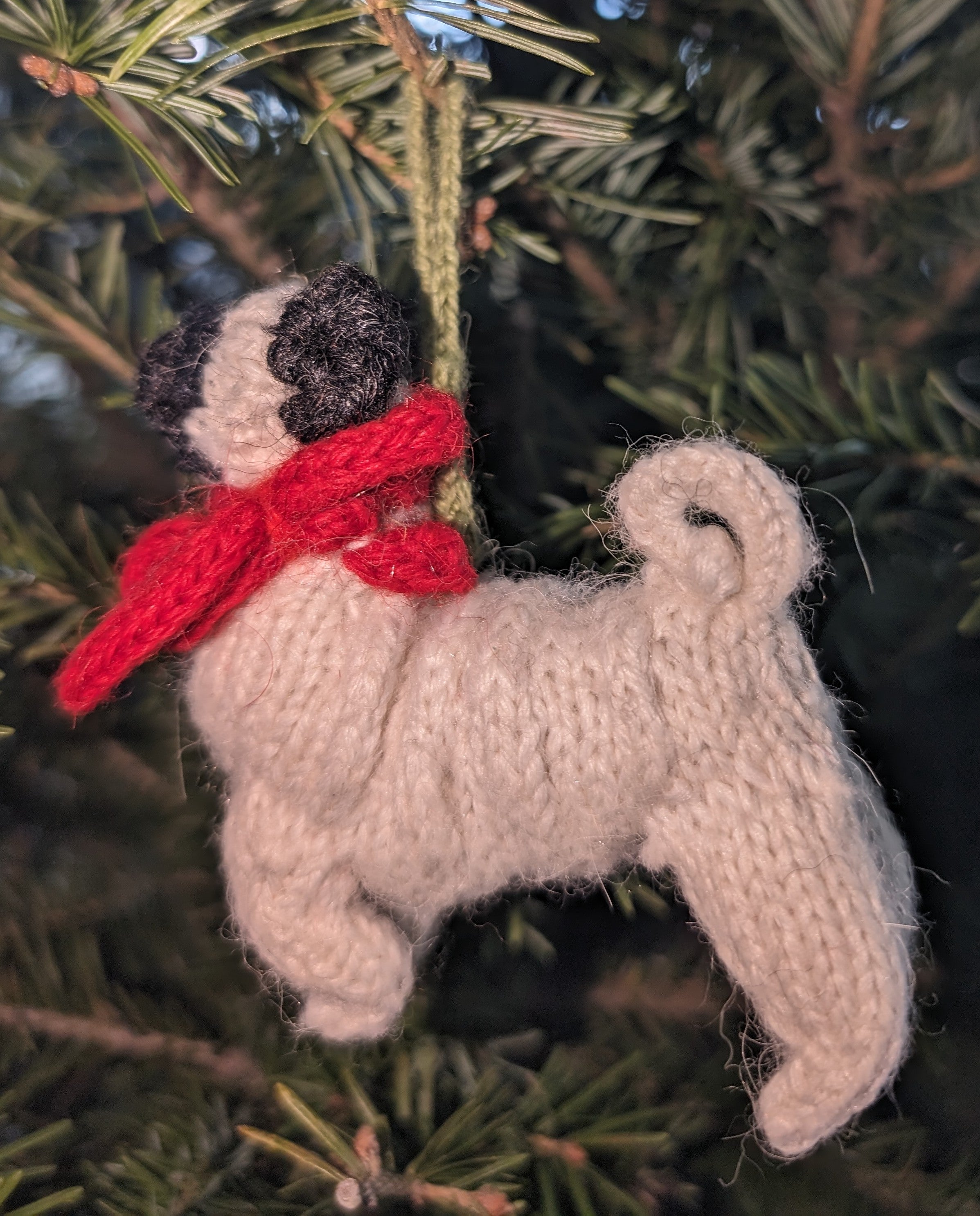 Hand Knit Alpaca Wool Ornament - Dogs!