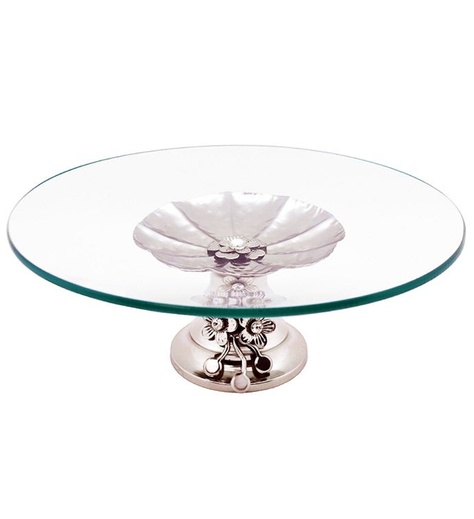 Round Serving Platter with Base