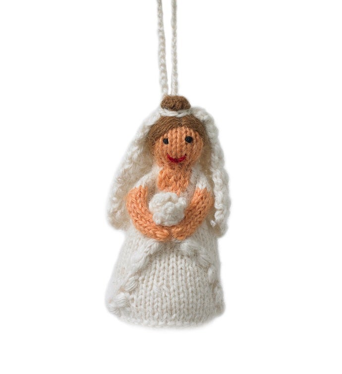 Hand Knit Bride Wedding Ornament