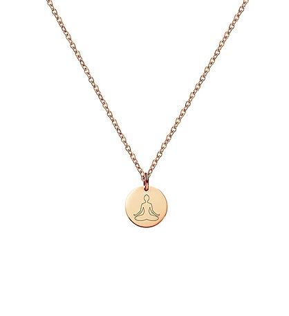 Mini Round Mantra Engraved Pendant Necklace