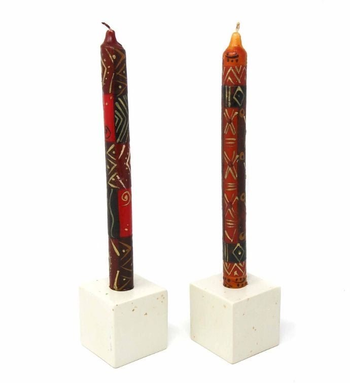Hand Painted Unscented Taper Candles