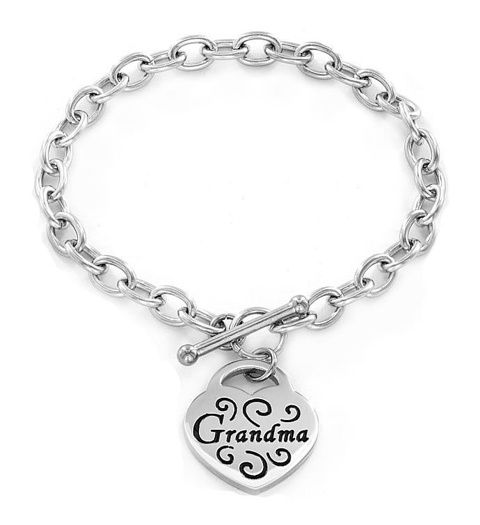 “Grandma” Heart Charm Bracelet