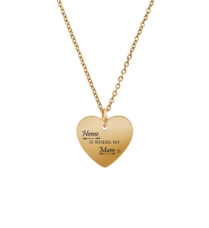 Anavia   Home Is Where My Mum Is Heart Pendant Necklace