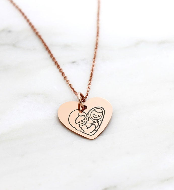 Anavia   Mom Hold Me Heart Pendant Necklace