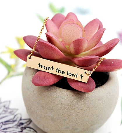 Anavia - Trust The Lord Religious Bar Necklace