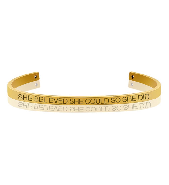 She Believed She Could So She Did Bangle Bracelet