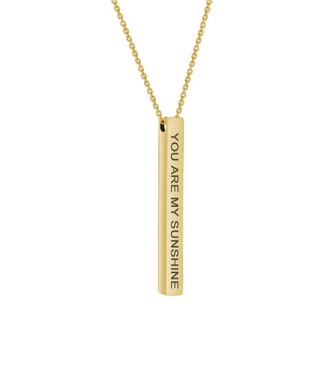 “You Are My Sunshine”  Bar Necklace