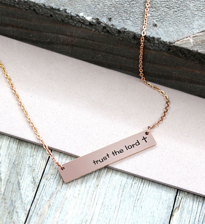 Anavia - Trust The Lord Religious Bar Necklace