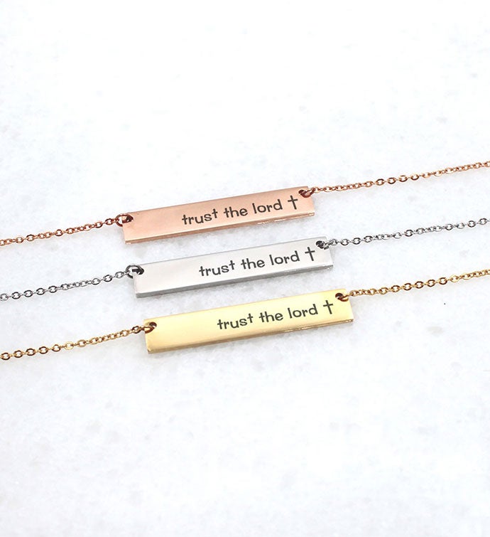 Anavia - Trust The Lord Religious Bar Necklace