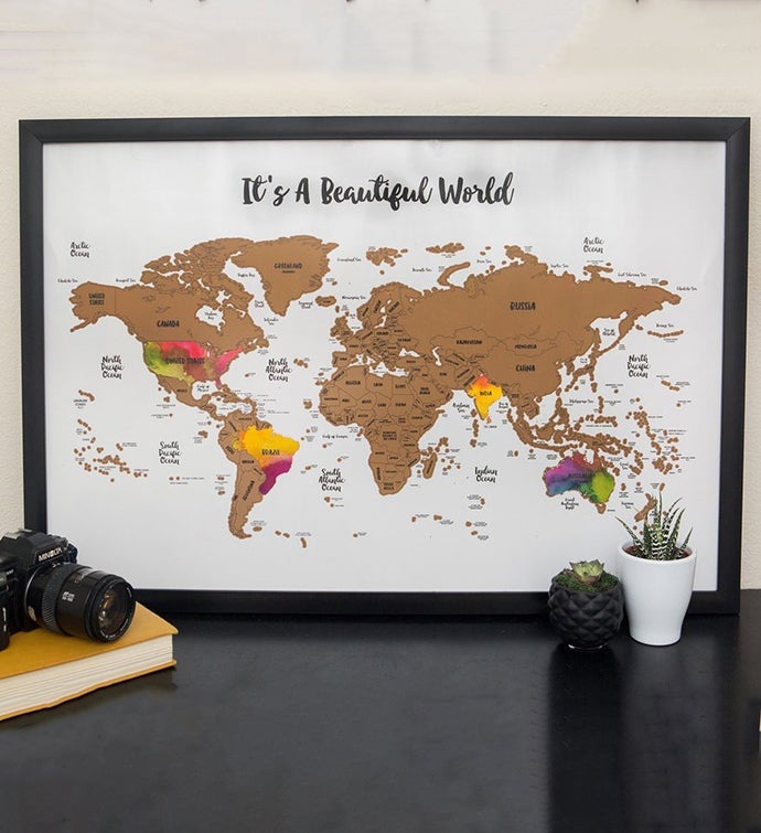 Scratch Your Travels It's A Beautiful World Map