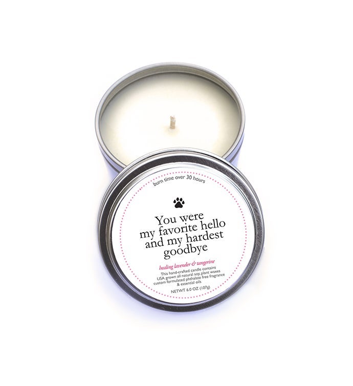 Favorite Hello Hardest Goodbye Pet Memorial Candle