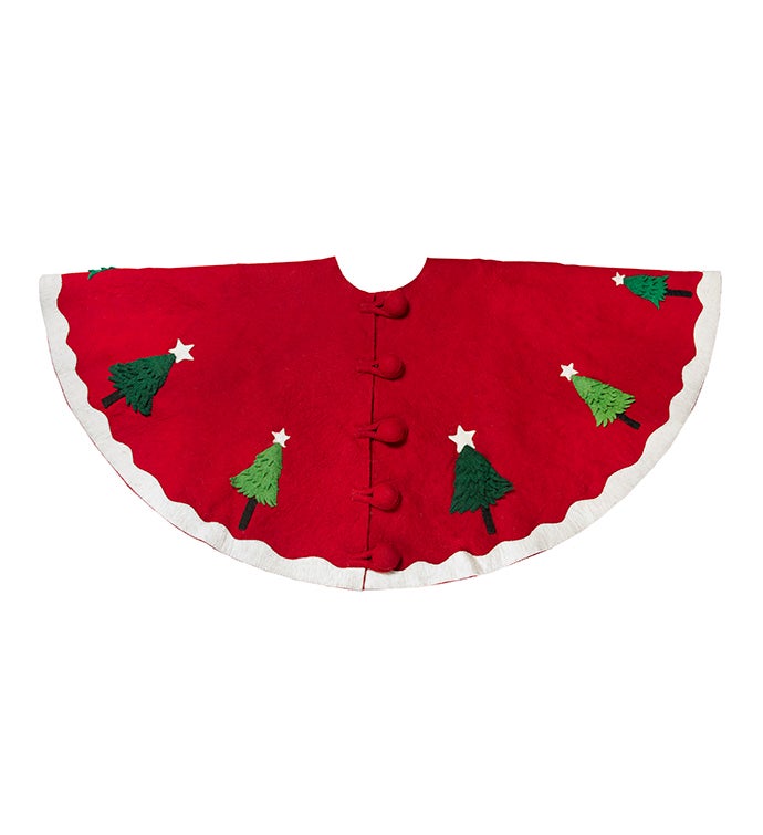 Handmade Christmas Tree Skirt In Felt